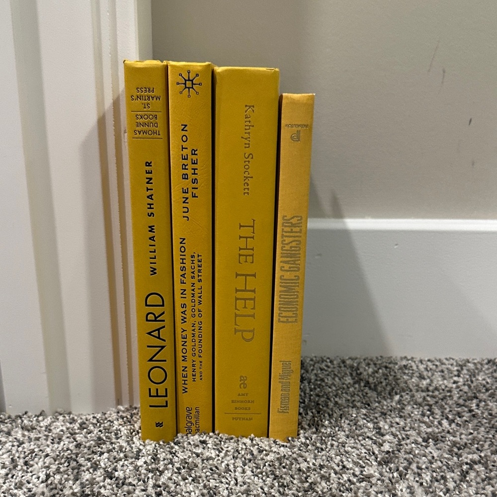 Decorative Book Bundle #9 - Yellow Hardcover Book Set